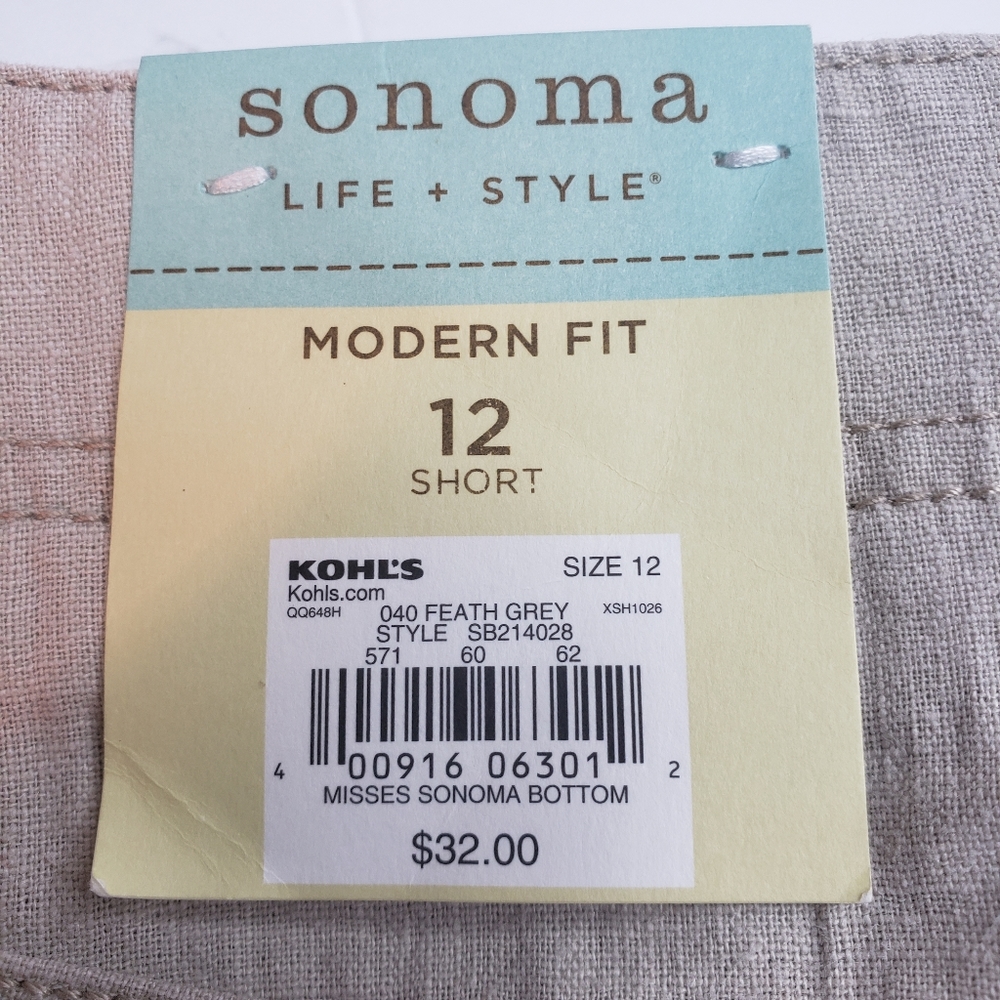 NEW Sonoma Linen Shorts Bundle Lightweight Coastal Cargo Minimalist Rope Belt - Picture 9 of 14